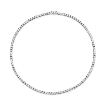 Norman Silverman 18K White Gold 4-Carat Diamond Tennis Necklace