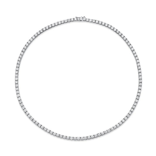 Norman Silverman 18K White Gold 4-Carat Diamond Tennis Necklace