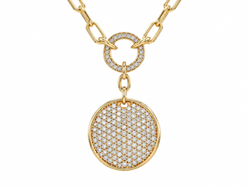 Allison Kaufman 14K Yellow Gold Diamond Circle Necklace