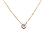 14K Yellow Gold Diamond Necklace 18" with 1 Round Diamond-Bezel