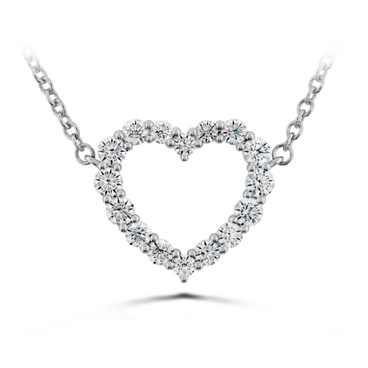 Hearts on Fire 18K White Gold Diamond Heart Necklace