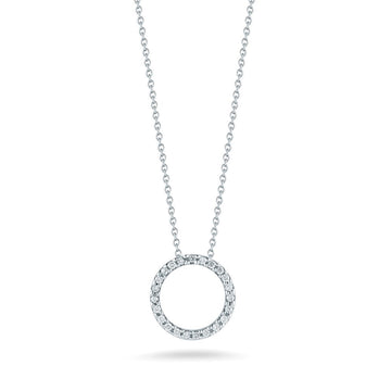 Roberto Coin 18K White Gold Tiny Treasures Diamond Circle Pendant