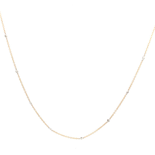 18K Two-Tone 10 Diamond Station Necklace