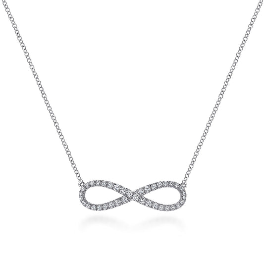 Gabriel & Co. 14K White Gold Diamond Infinity Necklace