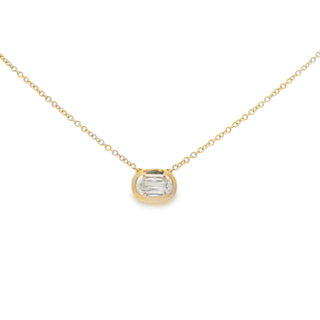 Christopher Designs 14K Yellow Gold Crisscut Diamond Bezel Necklace