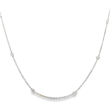 18K White Gold 8-Station Diamonds By The Yard Necklace