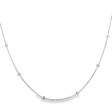 18K White Gold Diamonds By The Yard Necklace