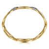 Gabriel & Co. 14K Two-Tone Diamond Oval Link Bangle