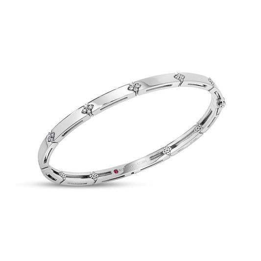 Roberto Coin "Love in Verona" 18K White Gold Diamond Accent Bangle