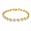 18K Yellow Gold Bezel-Set Various Shapes Diamond Tennis Bracelet