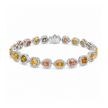 18K Tri-Tone Fancy Color Diamond Bracelet