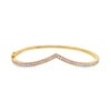 14K Yellow Gold Chevron Diamond Bangle