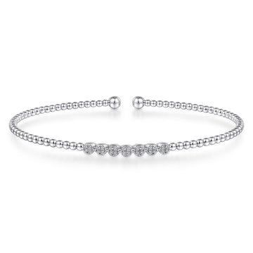 Gabriel & Co. 14K White Gold Bujukan Cluster Diamond Cuff Bracelet