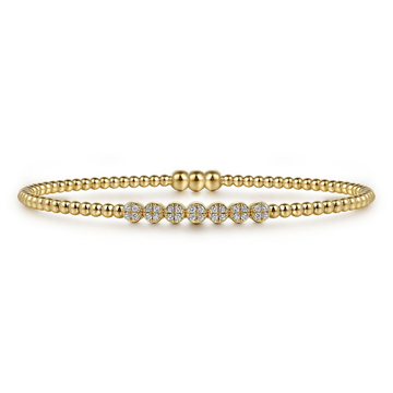 Gabriel & Co. 14K Yellow Gold Bujukan Diamond Locking Bangle