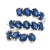 18k White Gold Blue Sapphire Triple-Wrap Ring