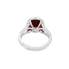 14K White Gold Garnet and Diamond Halo and Split Shank Ring