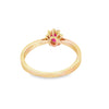 14K Yellow Gold Oval Ruby and Diamond Halo Ring