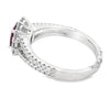 18K White Gold Ruby and Diamond Three-Stone Ring