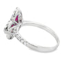 18K White Gold Ruby and Diamond Pointed Flower Ring