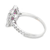 18K White Gold Ruby and Diamond Oval Flower Ring
