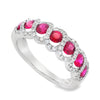 18K White Gold Ruby and Diamond Twist Ring