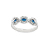 18K White Gold Oval Sapphire and Diamond Ring