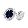 18K White Gold Bypass Sapphire and Diamond Ring