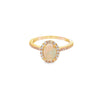 14K Yellow Gold Opal and Diamond Ring
