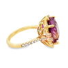 14K Yellow Gold Cushion Ametrine and Diamonds Fashion Ring
