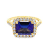 Kimberly Collins 18K Yellow Gold Tanzanite Halo Ring