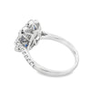 18K White Gold Sapphire & Diamond Flower Halo Cluster Ring