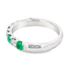 18K White Gold Alternating Emerald and Diamond Ring