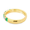 18K Yellow Gold Emerald and Diamond Alternating Ring