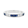 Roman Jewelers Signature 14K White Gold Sapphire & Diamond Milgrain Ring