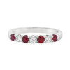 Roman Jewelers Signature 14K White Gold Medium Ruby & Diamond 7-Stone Ring