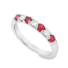 Roman Jewelers Signature 14K White Gold Medium Ruby & Diamond 7-Stone Ring