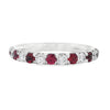 Roman Jewelers Signature 14K White Gold Ruby& Diamond Alternating Anniversary Band