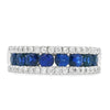 18K White Gold Princess-Cut Sapphire & Diamond Anniversary Band