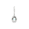 14K White Gold Aquamarine and Diamond Dangling Earrings