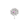 14K White Gold Oval Pink Sapphires and Diamond Halo Stud Earrings