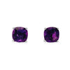 14K White Gold Amethyst Studs