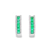 Simon G. Jewelry 18K White Gold Emerald & Diamond Hoops