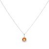 14K White Gold Citrine Solitaire Pendant