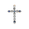 18K White Gold Sapphire and Diamond Cross Pendant