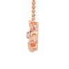 Leo Pizzo 18K Rose Gold Pink Sapphire Flower Pendant Necklace