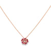 Leo Pizzo 18K Rose Gold Pink Sapphire Flower Pendant Necklace