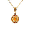 14K Yellow Gold Oval Citrine and Diamond Halo Pendant with Chain