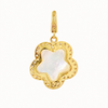 Rudolf Friedmann 14K Yellow Gold White Mother Of Pearl with Diamonds Flower Pendant