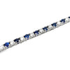 18K White Gold Sapphires and Diamond Tennis Necklace