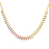 18K Yellow Gold Bezel-Set Fancy Sapphire and Diamond Bar Necklace